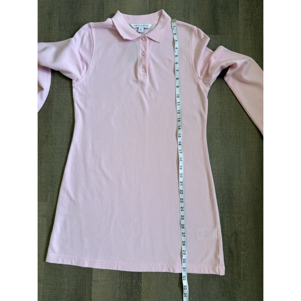 Brooks Brothers Polo Shirt Dress Girls XL Pink Long Sleeve Cotton Casual Preppy - Picture 4 of 8